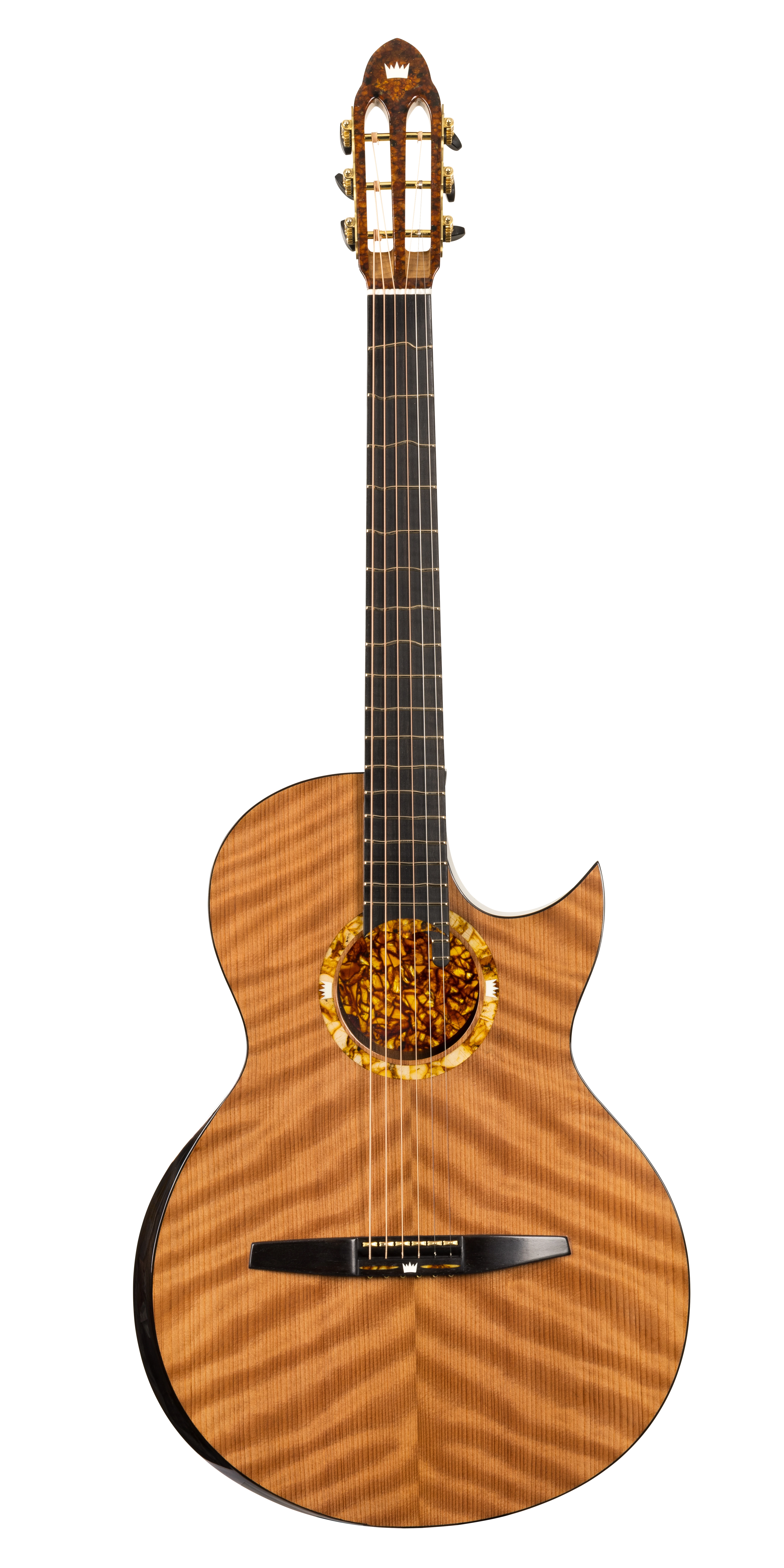 Ultra-deep pointed Florentine cutaway on Al Di Meola's Turkowiak guitar No. 734
